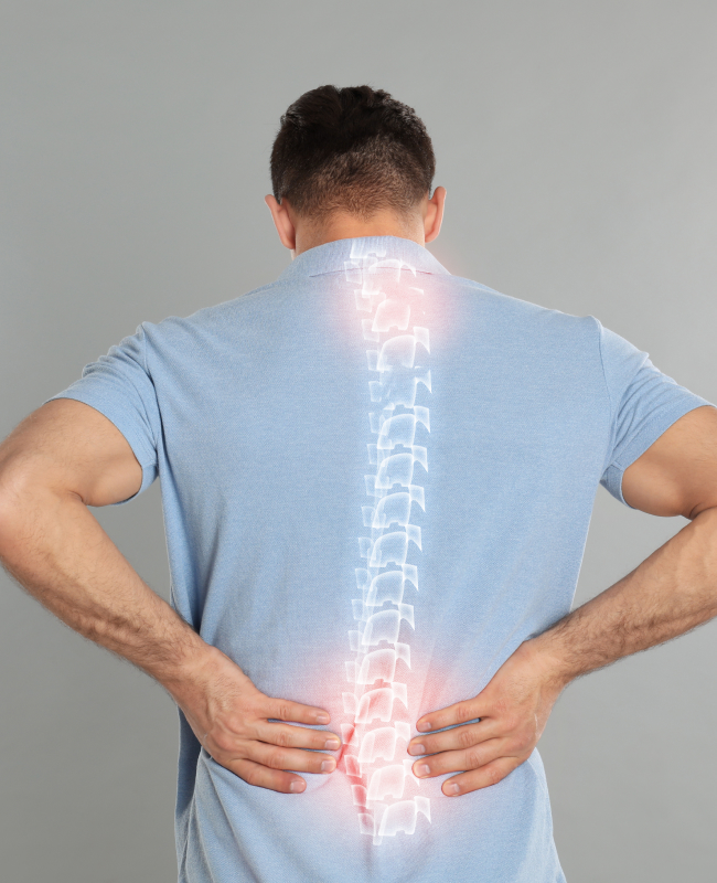 The image of a man with low back pain.