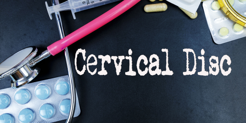 Image highlighting the word cervical disc illustrates the pros and cons of cervical disc replacement.